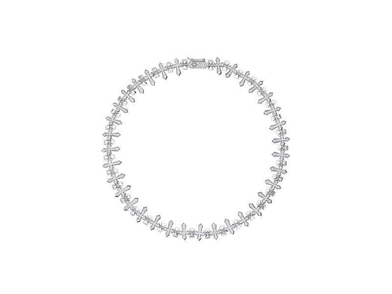 Choker, 18-carat white gold with diamonds