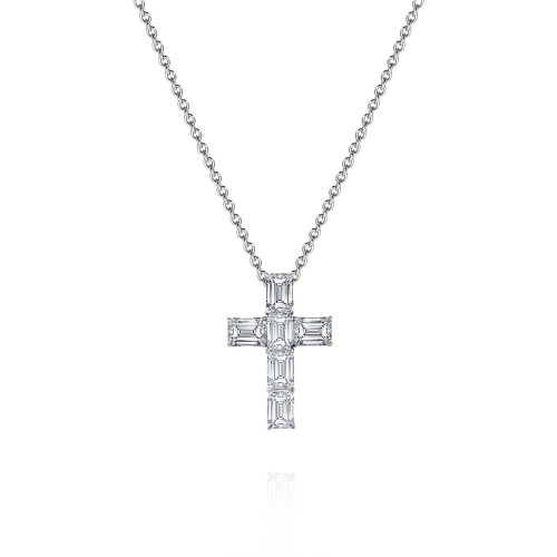 Necklace, 18-carat white gold with diamonds