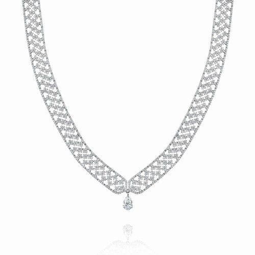 Choker, 18-carat white gold with diamonds