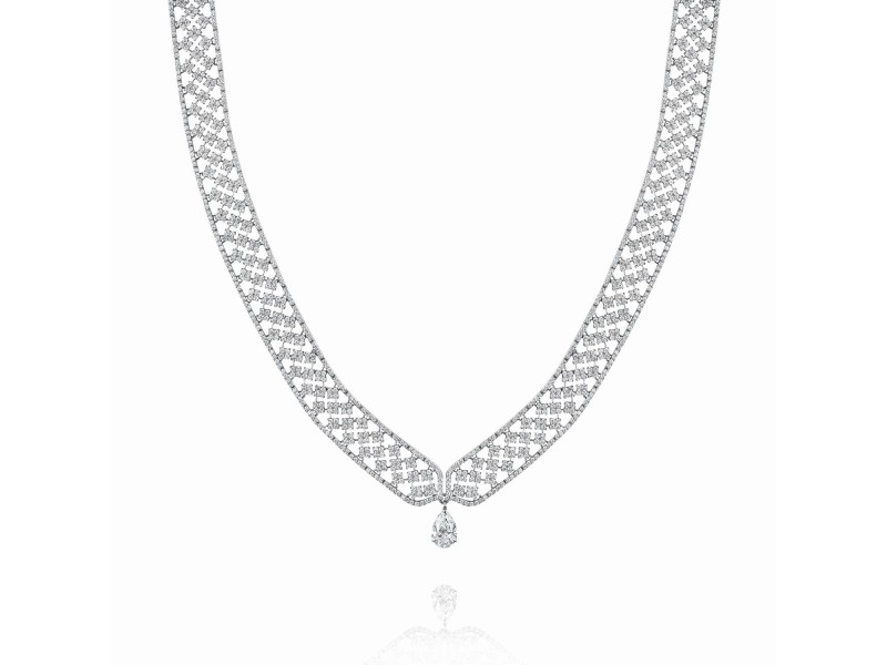 Choker, 18-carat white gold with diamonds
