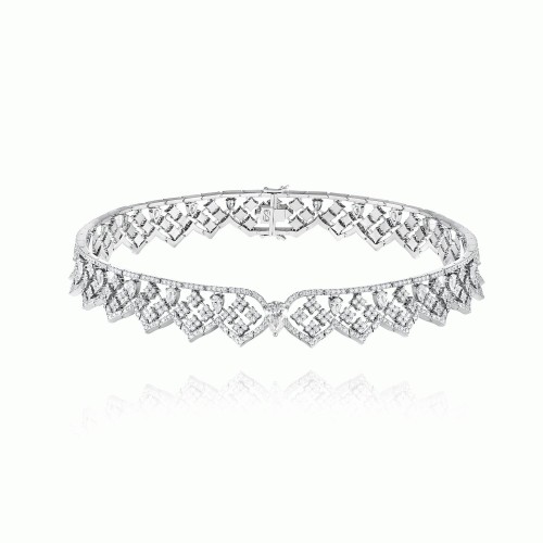 Choker, 18-carat white gold with diamonds