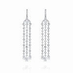 Earrings, 18-carat white gold with diamonds