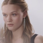 Earrings, 18-carat white gold with diamonds