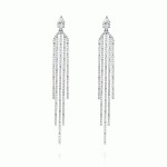 Earrings, 18-carat white gold with diamonds