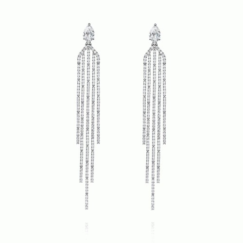 Earrings, 18-carat white gold with diamonds Earrings, 18-carat white gold with diamonds