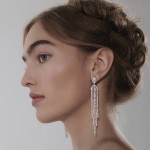 Earrings, 18-carat white gold with diamonds