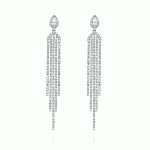 Earrings, 18-carat white gold with diamonds