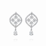 Earrings, 18-carat white gold with diamonds