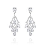 Earrings, 18-carat white gold with diamonds