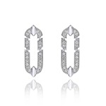 Earrings, 18-carat white gold with diamonds