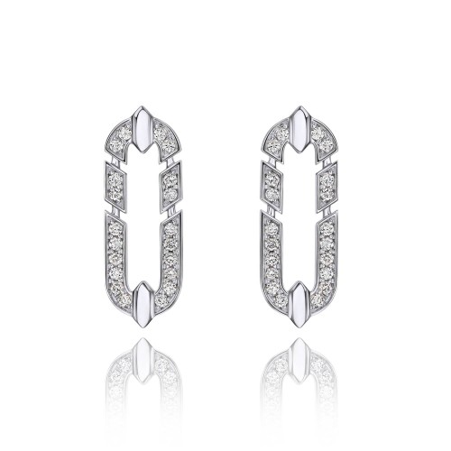 Earrings, 18-carat white gold with diamonds Earrings, 18-carat white gold with diamonds