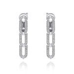 Earrings, 18-carat white gold with diamonds