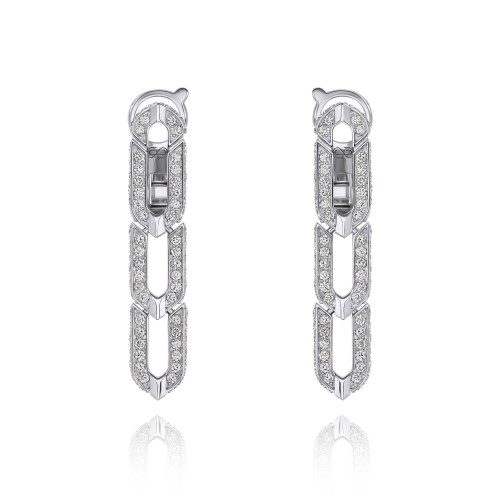 Earrings, 18-carat white gold with diamonds Earrings, 18-carat white gold with diamonds