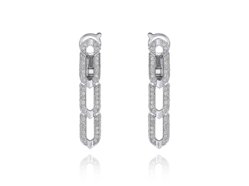 Earrings, 18-carat white gold with diamonds