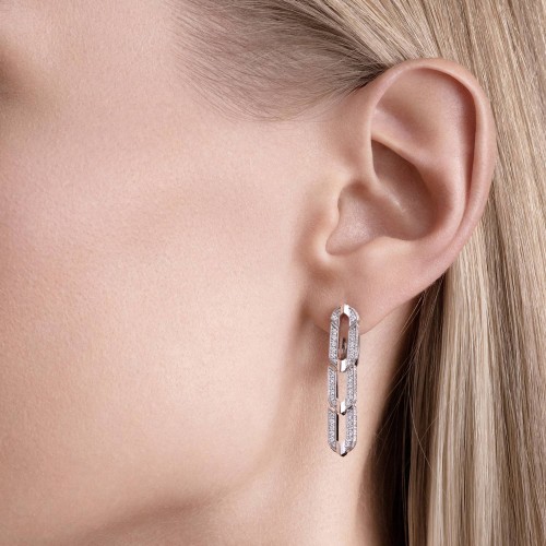 Earrings, 18-carat white gold with diamonds Earrings, 18-carat white gold with diamonds