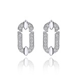 Earrings, 18-carat white gold with diamonds