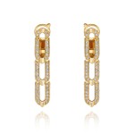 Earrings, 18-carat yellow gold with diamonds