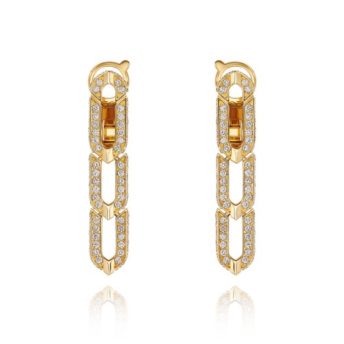 Earrings, 18-carat yellow gold with diamonds Earrings, 18-carat yellow gold with diamonds