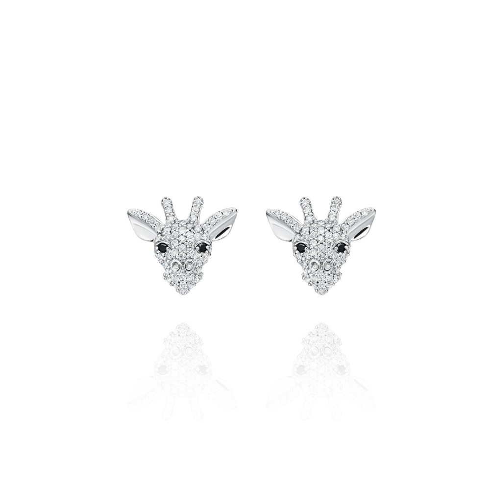 Children's earrings, 18-carat white gold with diamonds