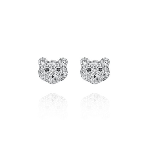Children's earrings, 18-carat white gold with diamonds Children's earrings, 18-carat white gold with diamonds