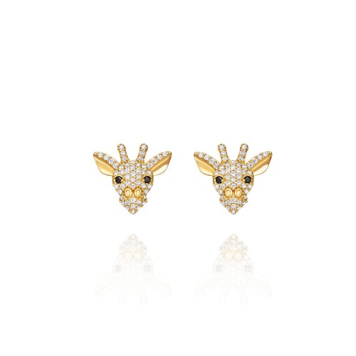 Children's earrings, 18-carat yellow gold with diamonds Children's earrings, 18-carat yellow gold with diamonds