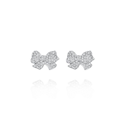 Children's earrings, 18-carat white gold with diamonds