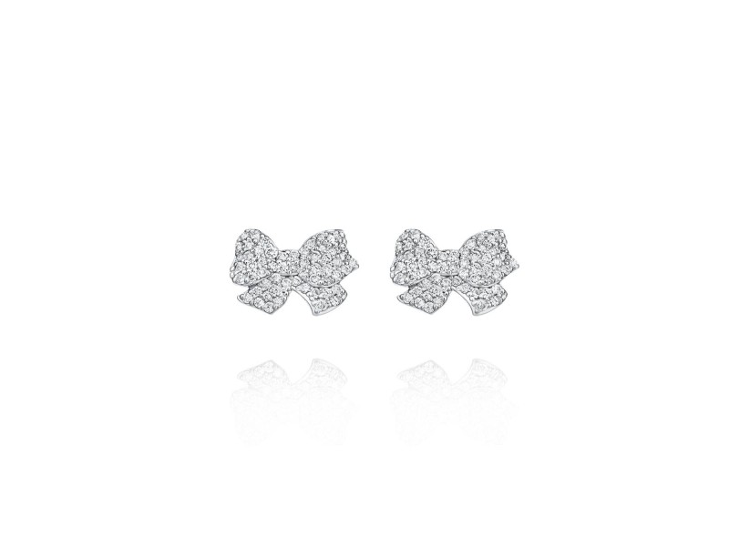 Children's earrings, 18-carat white gold with diamonds