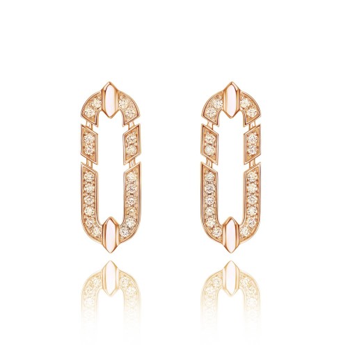 Earrings, 18-carat rose gold with diamonds Earrings, 18-carat rose gold with diamonds