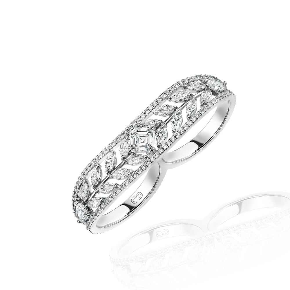Ring, 18-carat white gold with diamonds