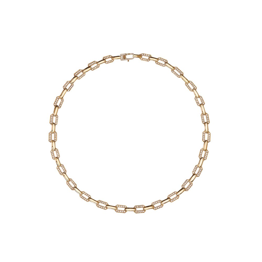 Choker, 18-carat yellow gold with diamonds