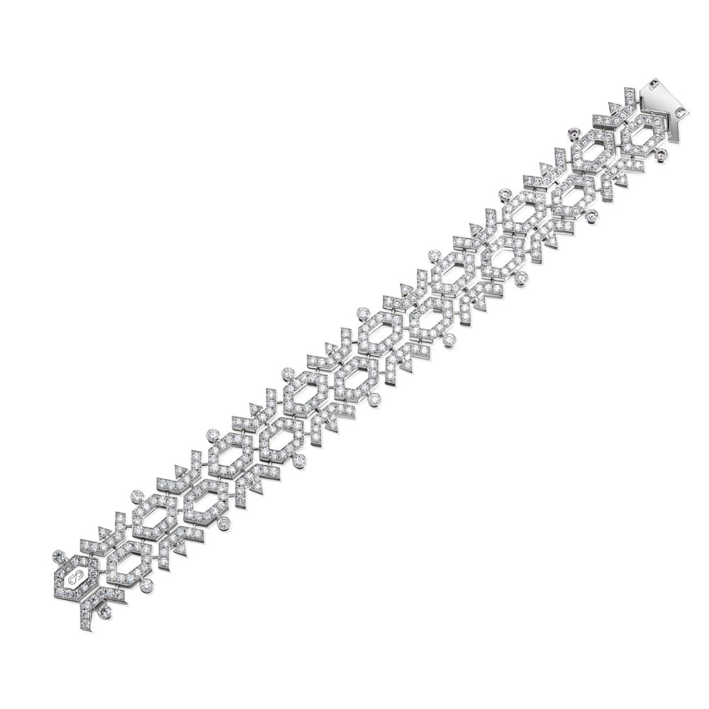 Bracelet, 18-carat white gold with diamonds