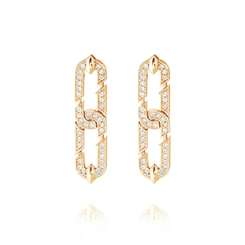 Earrings, 18-carat rose gold with diamonds Earrings, 18-carat rose gold with diamonds