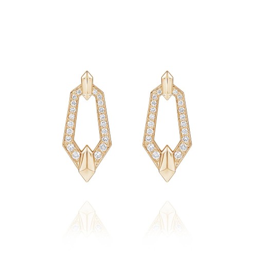 Earrings, 18-carat rose gold with diamonds Earrings, 18-carat rose gold with diamonds