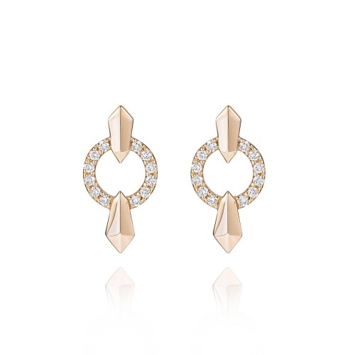 Earrings, 18-carat rose gold with diamonds Earrings, 18-carat rose gold with diamonds