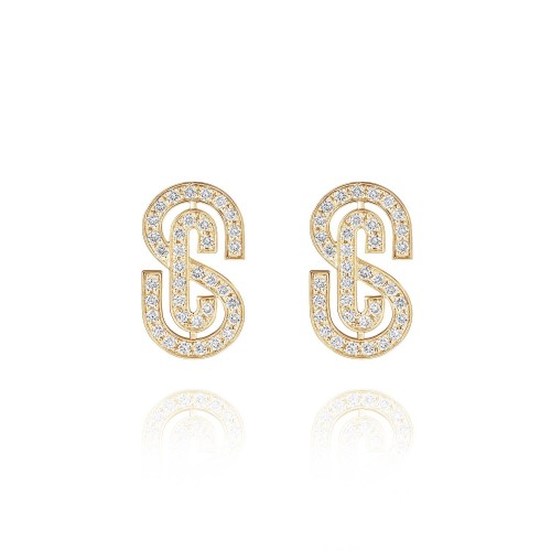 Earrings, 18-carat rose gold with diamonds Earrings, 18-carat rose gold with diamonds