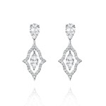 Earrings, 18-carat white gold with diamonds