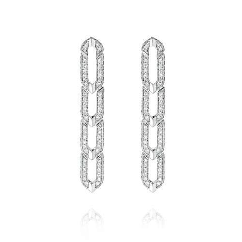 Earrings, 18-carat white gold with diamonds Earrings, 18-carat white gold with diamonds