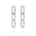 Earrings, 18-carat white gold with diamonds