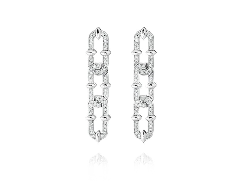 Earrings, 18-carat white gold with diamonds