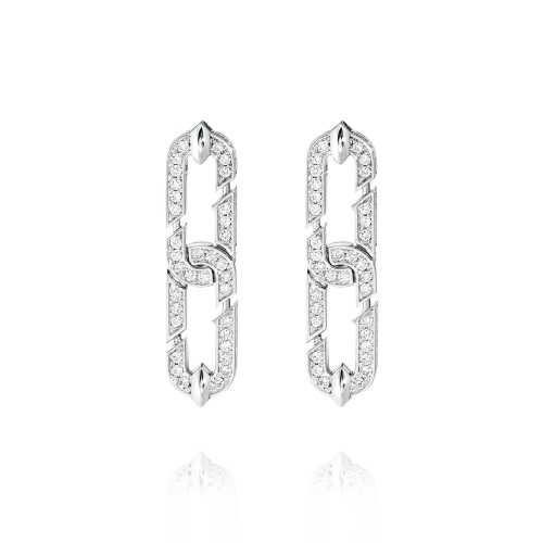 Earrings, 18-carat white gold with diamonds