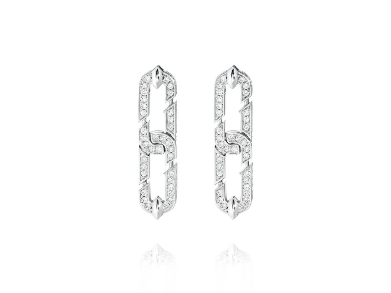 Earrings, 18-carat white gold with diamonds