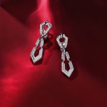 Earrings, 18-carat white gold with diamonds