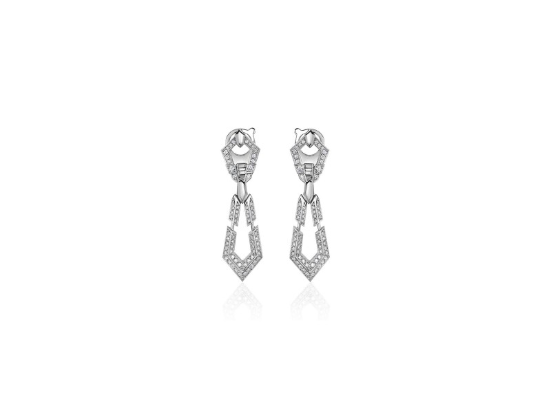 Earrings, 18-carat white gold with diamonds