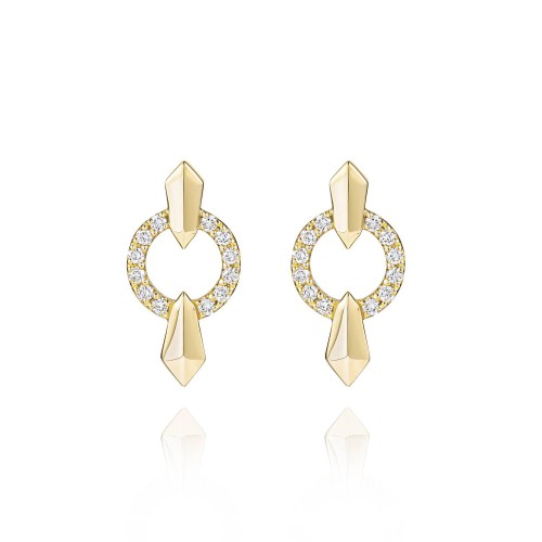Earrings, 18-carat yellow gold with diamonds Earrings, 18-carat yellow gold with diamonds