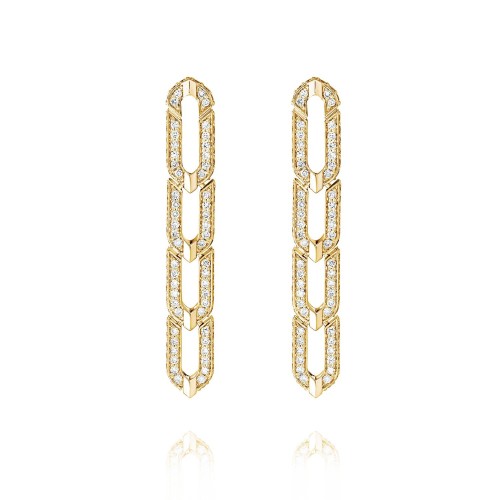 Earrings, 18-carat yellow gold with diamonds Earrings, 18-carat yellow gold with diamonds