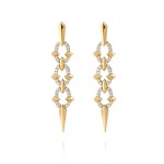 Earrings, 18-carat yellow gold with diamonds