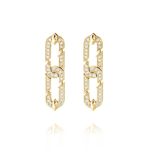 Earrings, 18-carat yellow gold with diamonds Earrings, 18-carat yellow gold with diamonds