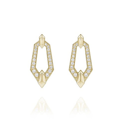 Earrings, 18-carat yellow gold with diamonds Earrings, 18-carat yellow gold with diamonds