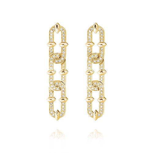 Earrings, 18-carat yellow gold with diamonds Earrings, 18-carat yellow gold with diamonds