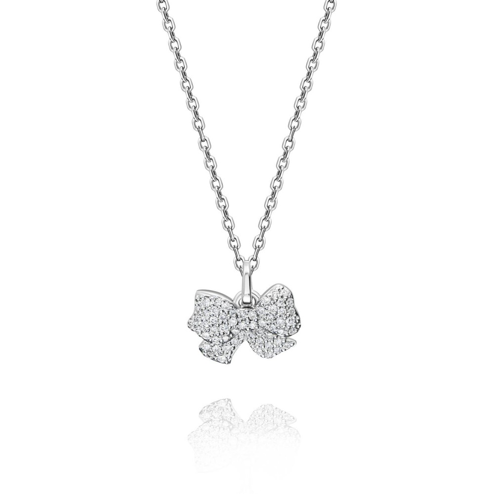 Children's necklace, 18-carat white gold with diamonds